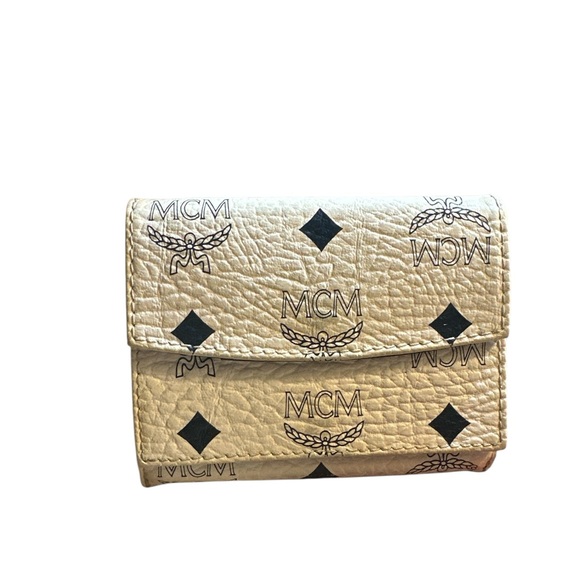 MCM Handbags - ✨ MCM Visetos Logo Trifold Wallet – Classic Cognac Print with Black Interior ✨